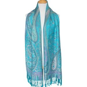 100% Cashmere brightly patterned scarf